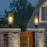 Solar Bollard Post Light with Tungsten Filamen